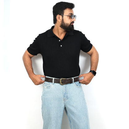 Berbanto Dark Brown Leather Western Belt with Western Engraved Brass Buckle + Free Antique Plain Buckle
