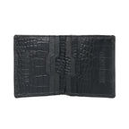 Berbanto Obsidian Croco Bifold Wallet – Full-Grain Leather