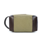 Urban Voyager Dopp Kit – Olive Canvas & Brown Leather Travel Toiletry Bag