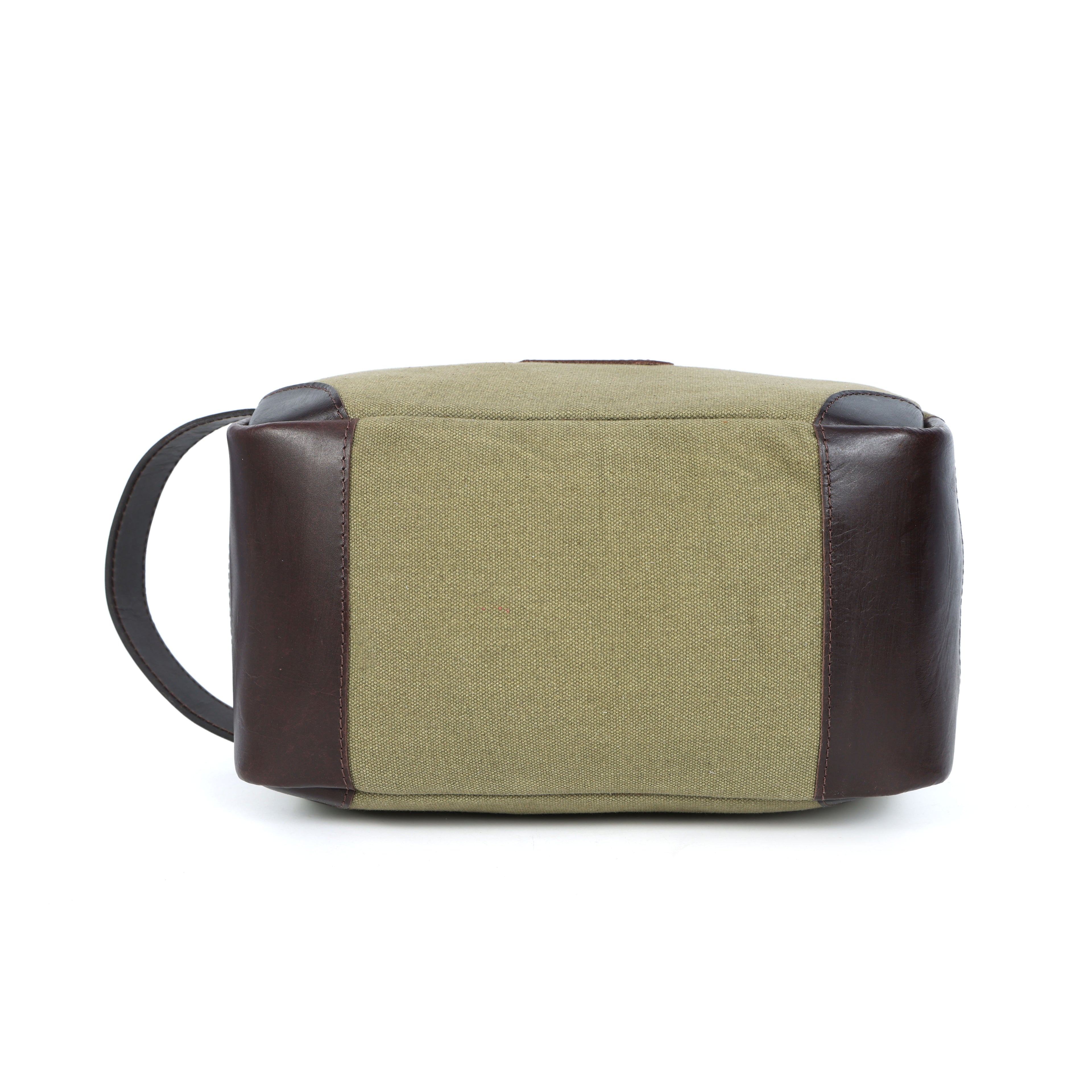 Urban Voyager Dopp Kit – Olive Canvas & Brown Leather Travel Toiletry Bag
