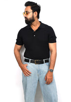 Black Leather Western Belt with Western Engraved Black Buckle + Free Antique Plain Buckle