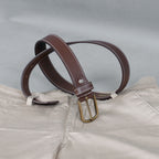 Berbanto Cambridge Stitch Leather Belt - Cognac Brown
