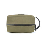 Urban Voyager Dopp Kit – Olive Canvas & Black Leather Travel Toiletry Bag