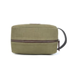 Urban Voyager Dopp Kit – Olive Canvas & Brown Leather Travel Toiletry Bag