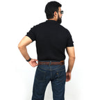 Berbanto Two Tone Brown Leather Western Belt with Western Engraved Brass Buckle + Free Antique Plain Buckle