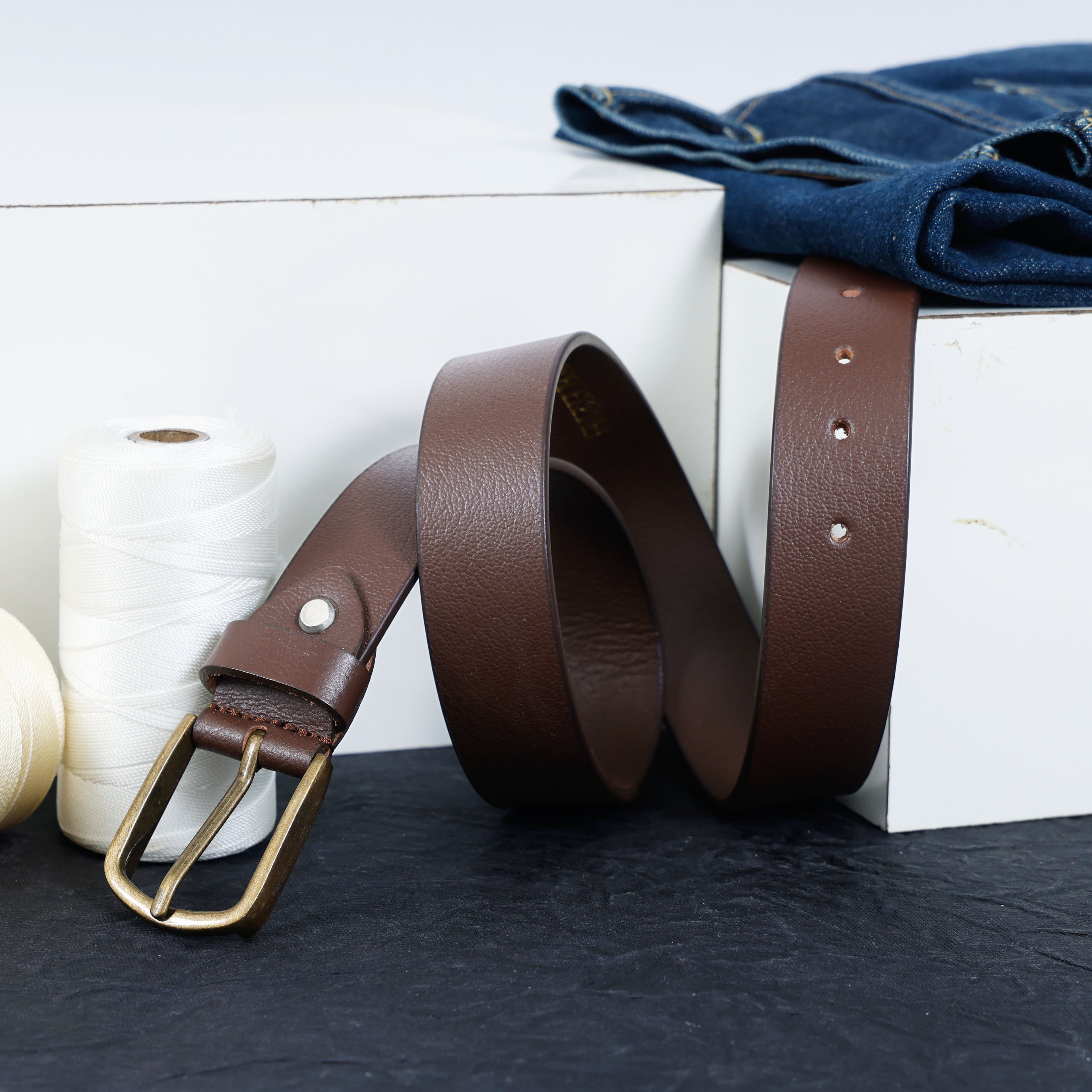 Berbanto Cambridge Leather Belt - Cognac Brown