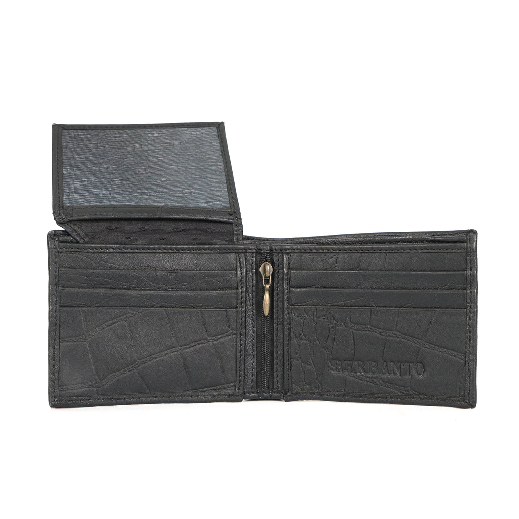 Berbanto Obsidian Croco Bifold Wallet