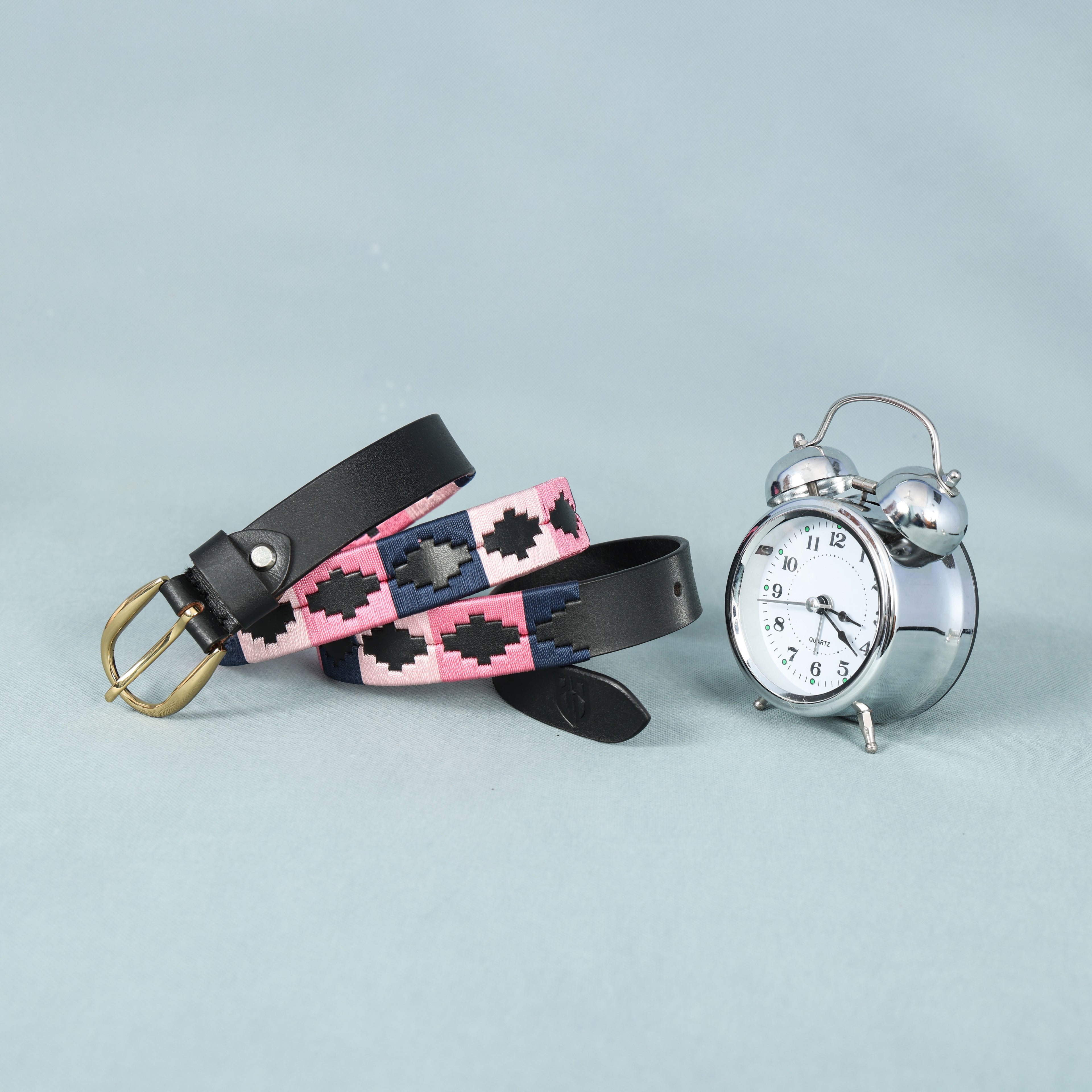 Rosaria (Ladies’ Polo Belt with Golden Buckle – Argentinian Handcrafted Leather with Traditional Embroidered Patterns)