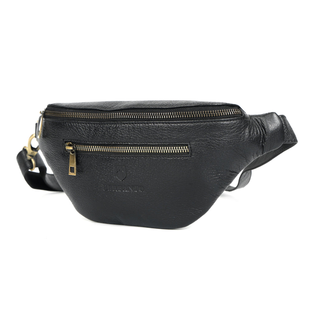 Berbanto Viceroy Sling | Midnight Black Leather Crossbody Bag for Men & Women