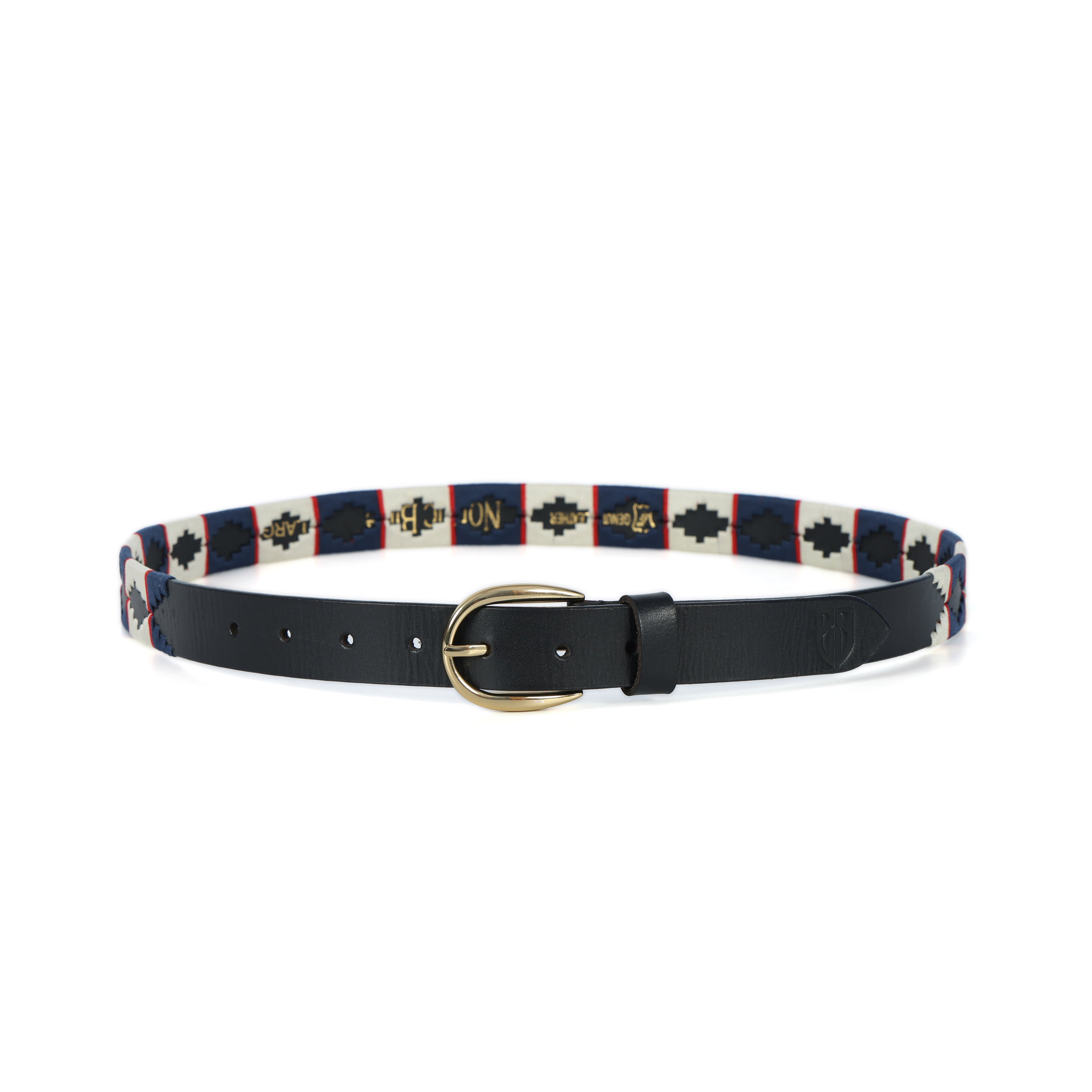 Regenta (Ladies’ Polo Belt with Golden Buckle – Argentinian Handcrafted Leather with Traditional Embroidered Patterns)