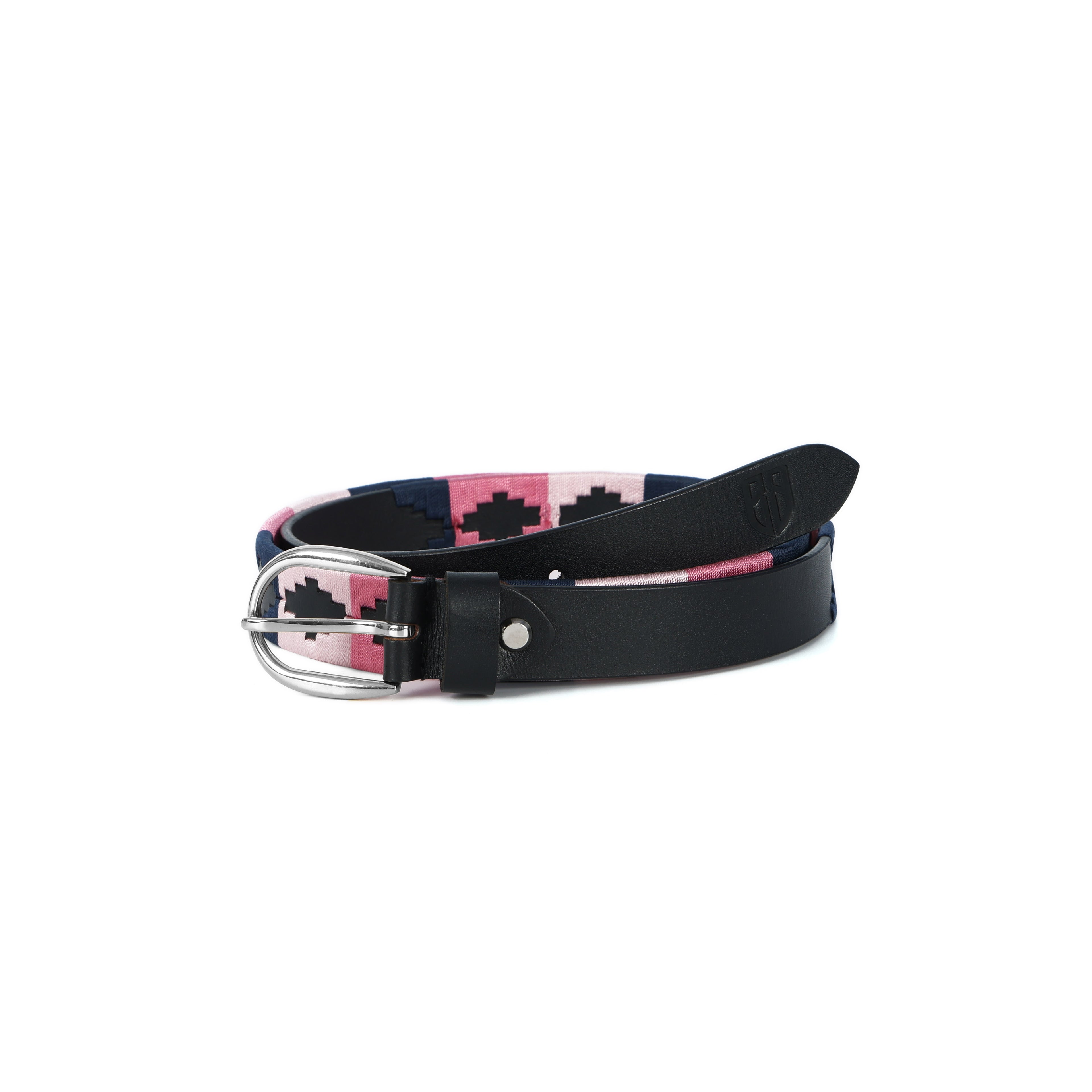 Rosaria (Ladies’ Polo Belt with Silver Buckle – Argentinian Handcrafted Leather with Traditional Embroidered Patterns)
