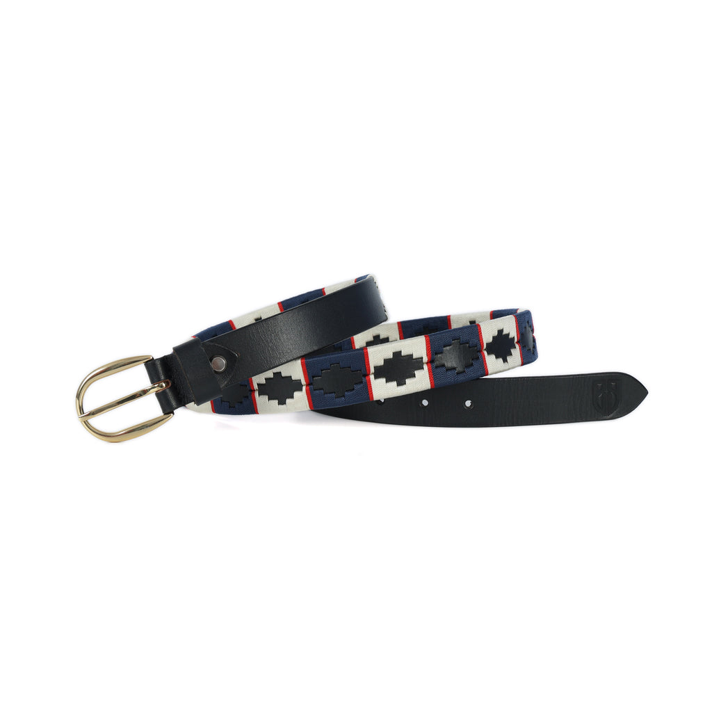 Regenta (Ladies’ Polo Belt with Golden Buckle – Argentinian Handcrafted Leather with Traditional Embroidered Patterns)