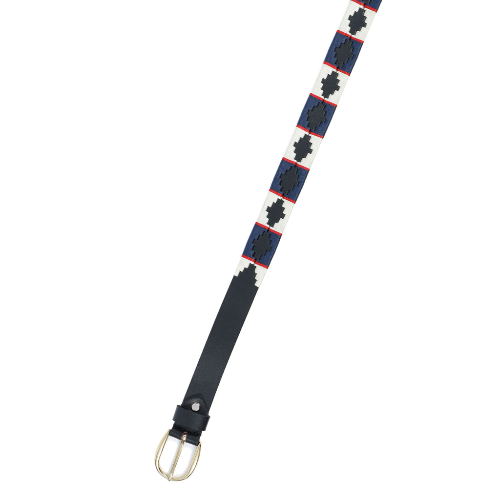 Regenta (Ladies’ Polo Belt with Golden Buckle – Argentinian Handcrafted Leather with Traditional Embroidered Patterns)