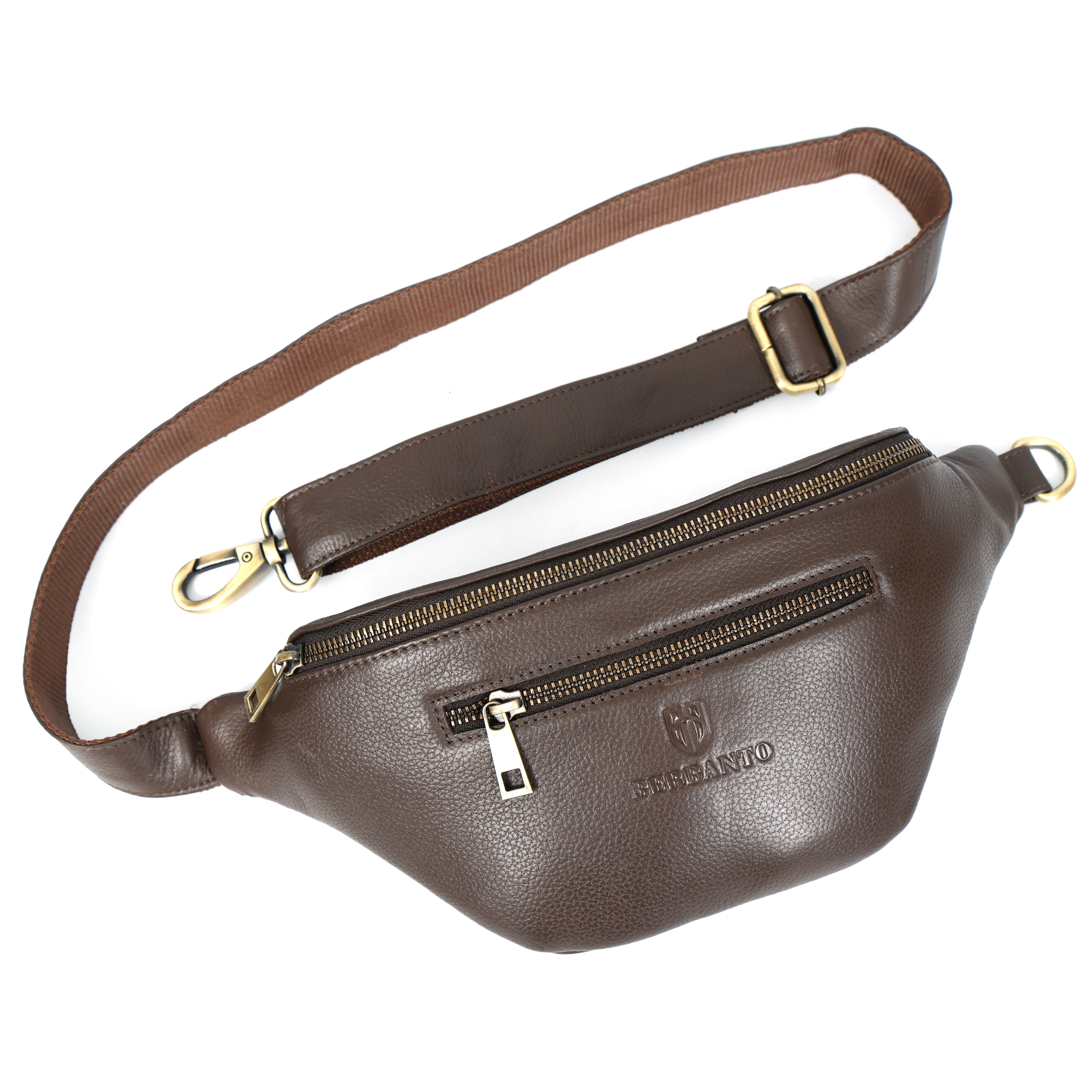 Berbanto Viceroy Sling | Espresso Brown Leather Crossbody Bag for Men & Women