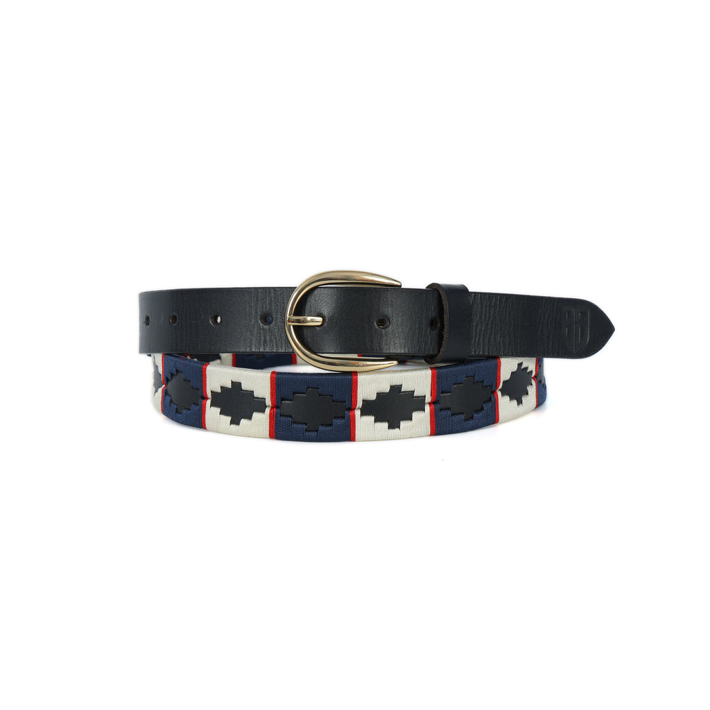 Regenta (Ladies’ Polo Belt with Golden Buckle – Argentinian Handcrafted Leather with Traditional Embroidered Patterns)