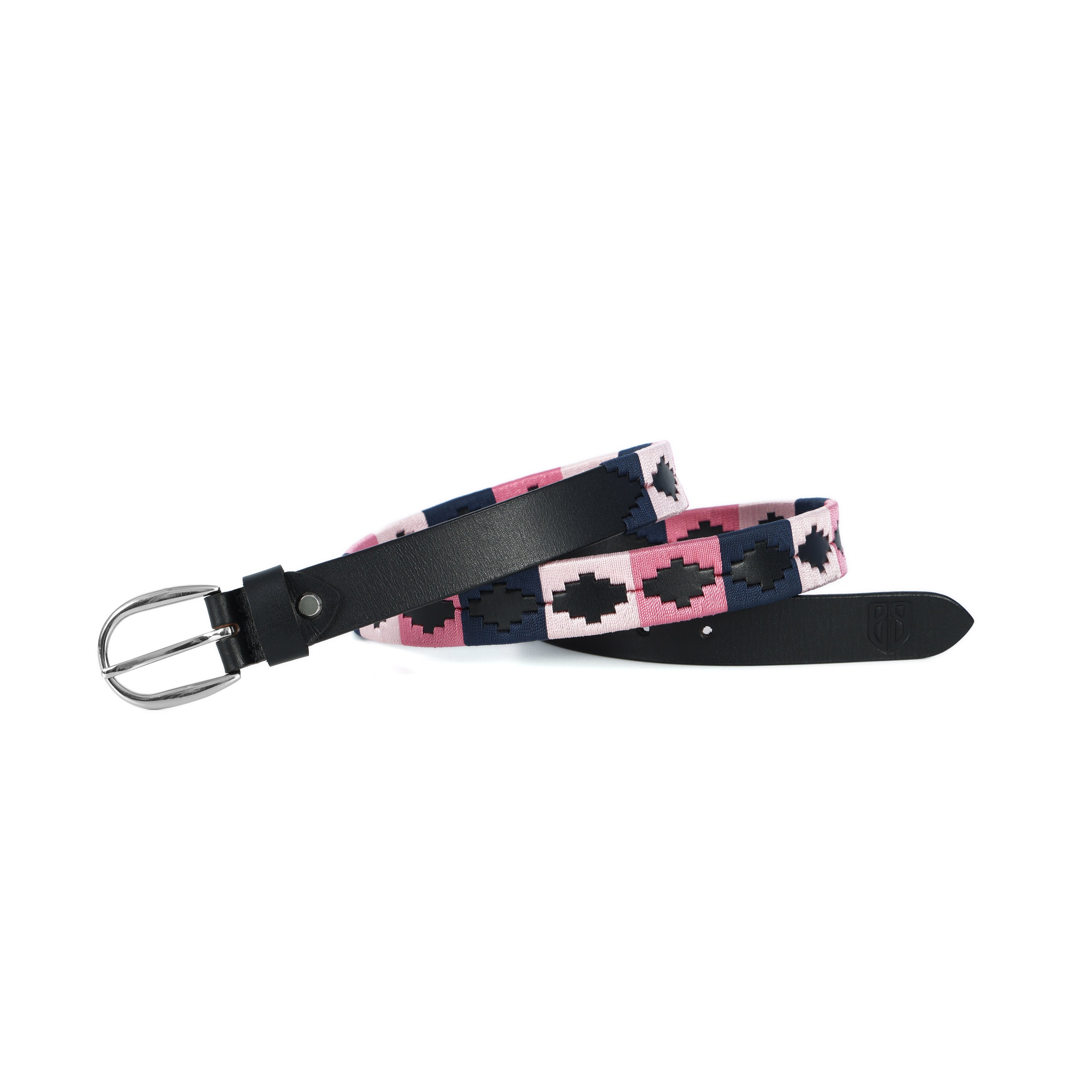 Rosaria (Ladies’ Polo Belt with Silver Buckle – Argentinian Handcrafted Leather with Traditional Embroidered Patterns)