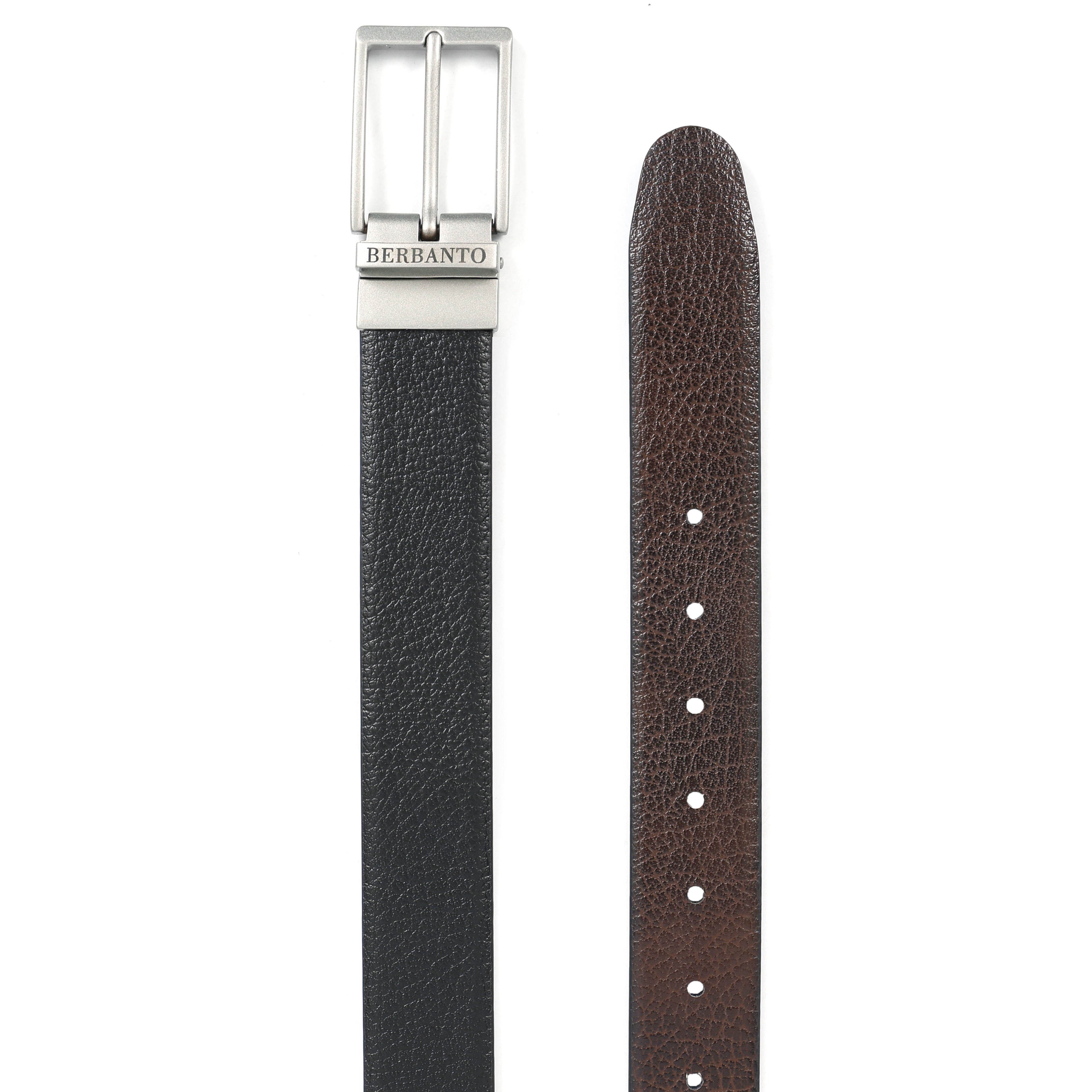 Berbanto Pebble Luxe Reversible Belt – Silver Buckle