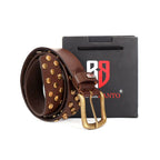 Berbanto Goldrush Full-Grain Studded Leather Belt