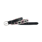 Celeste (Ladies’ Polo Belt with Silver Buckle – Argentinian Handcrafted Leather with Traditional Embroidered Patterns)