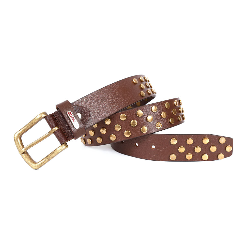 Berbanto Goldrush Full-Grain Studded Leather Belt