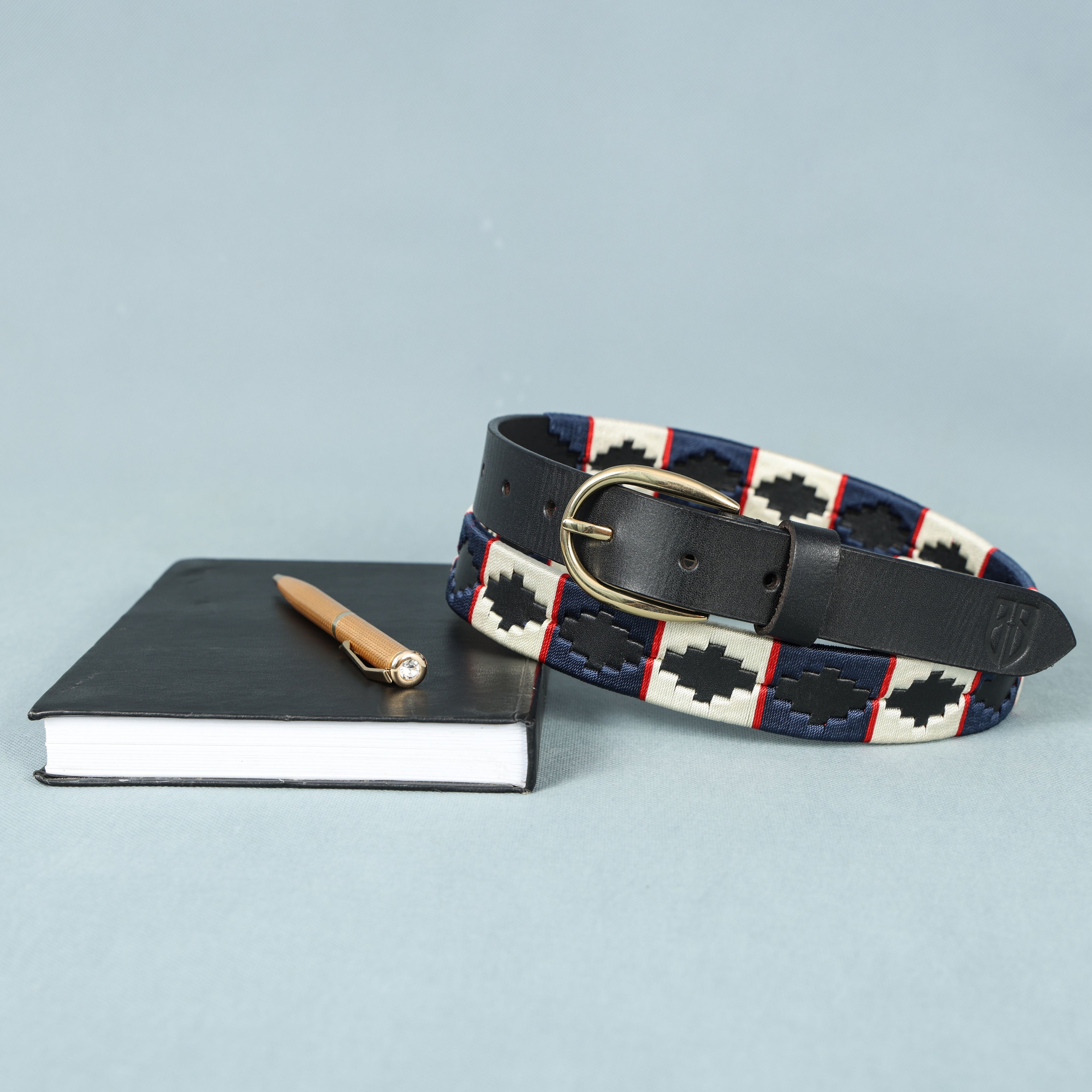 Regenta (Ladies’ Polo Belt with Golden Buckle – Argentinian Handcrafted Leather with Traditional Embroidered Patterns)