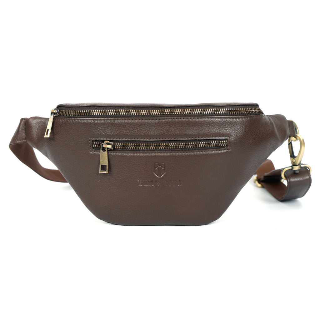 Berbanto Viceroy Sling | Espresso Brown Leather Crossbody Bag for Men & Women