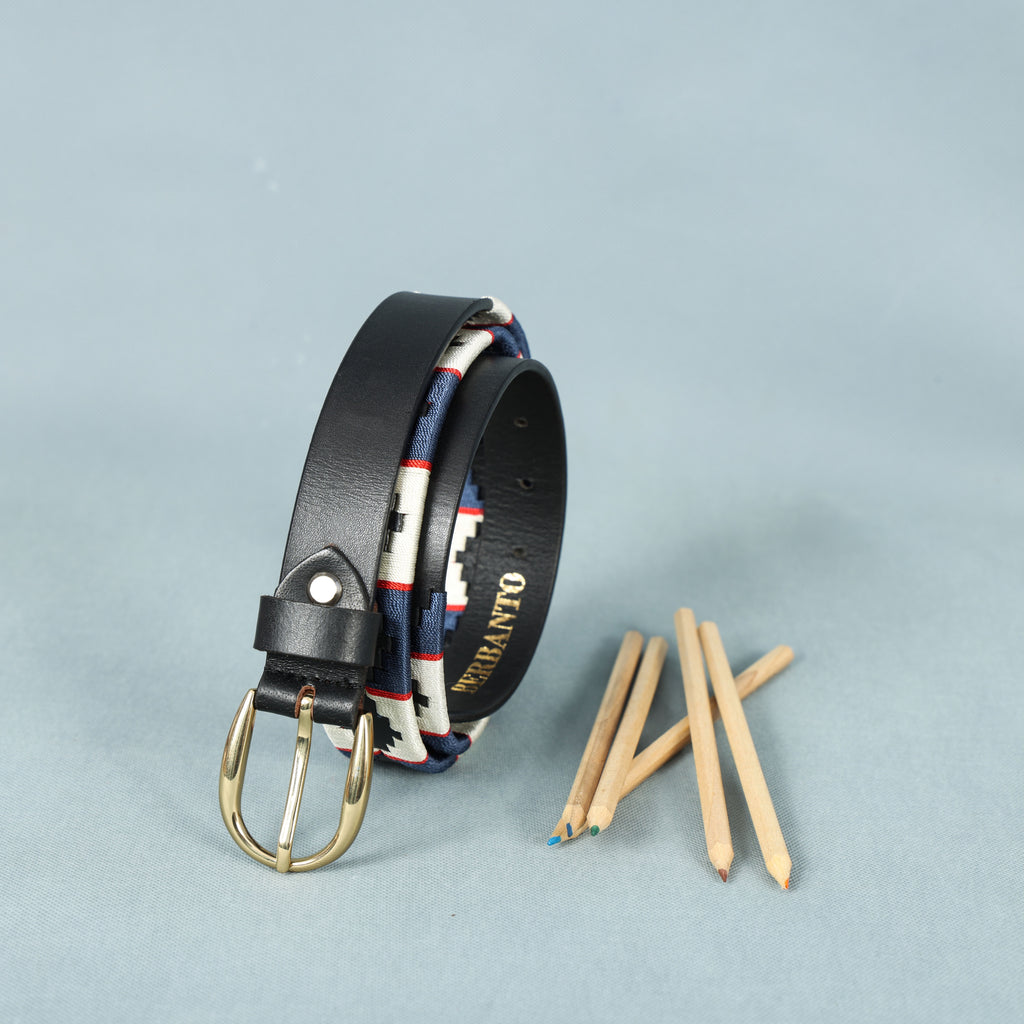 Regenta (Ladies’ Polo Belt with Golden Buckle – Argentinian Handcrafted Leather with Traditional Embroidered Patterns)