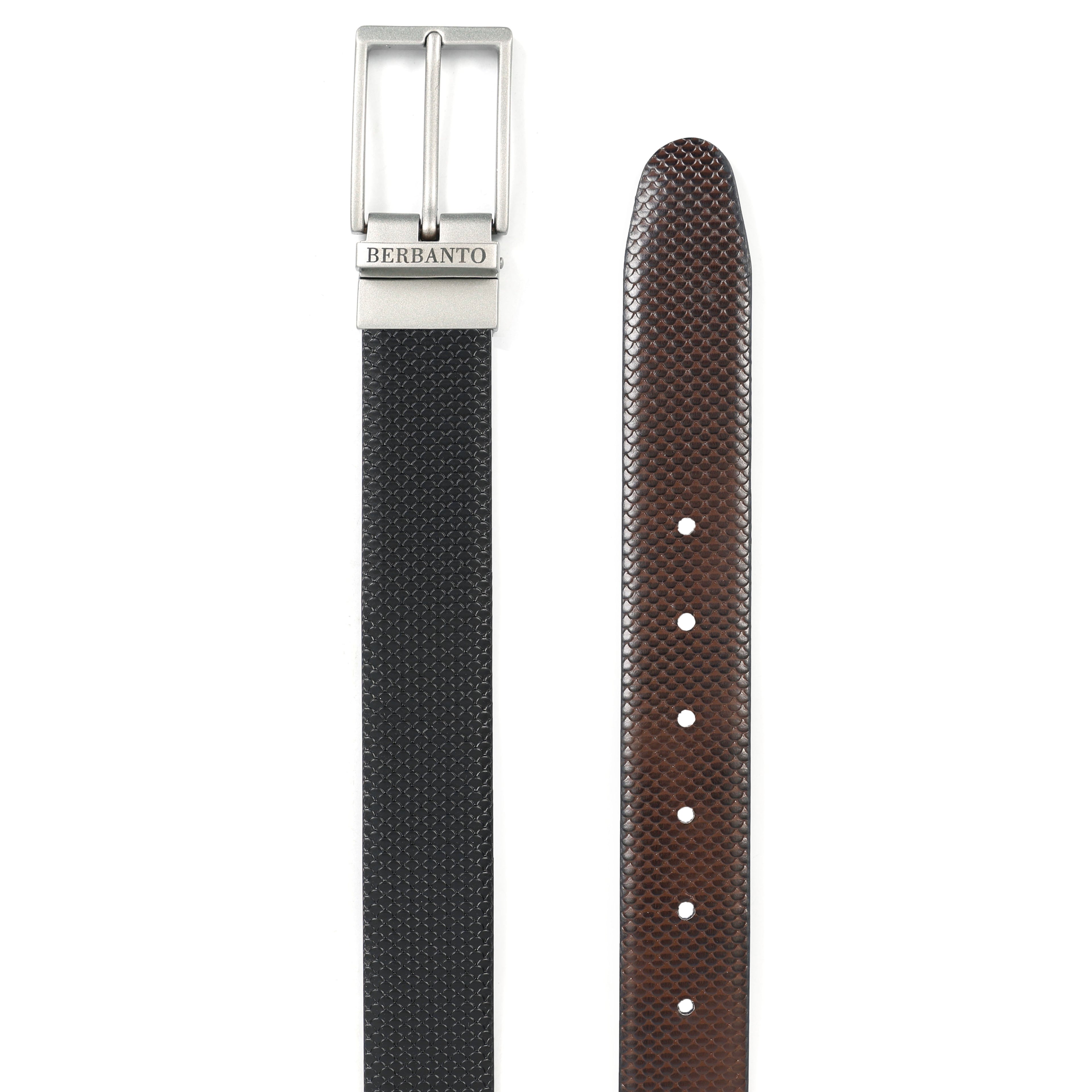 Berbanto Honeycomb Reversible Belt – Silver Buckle