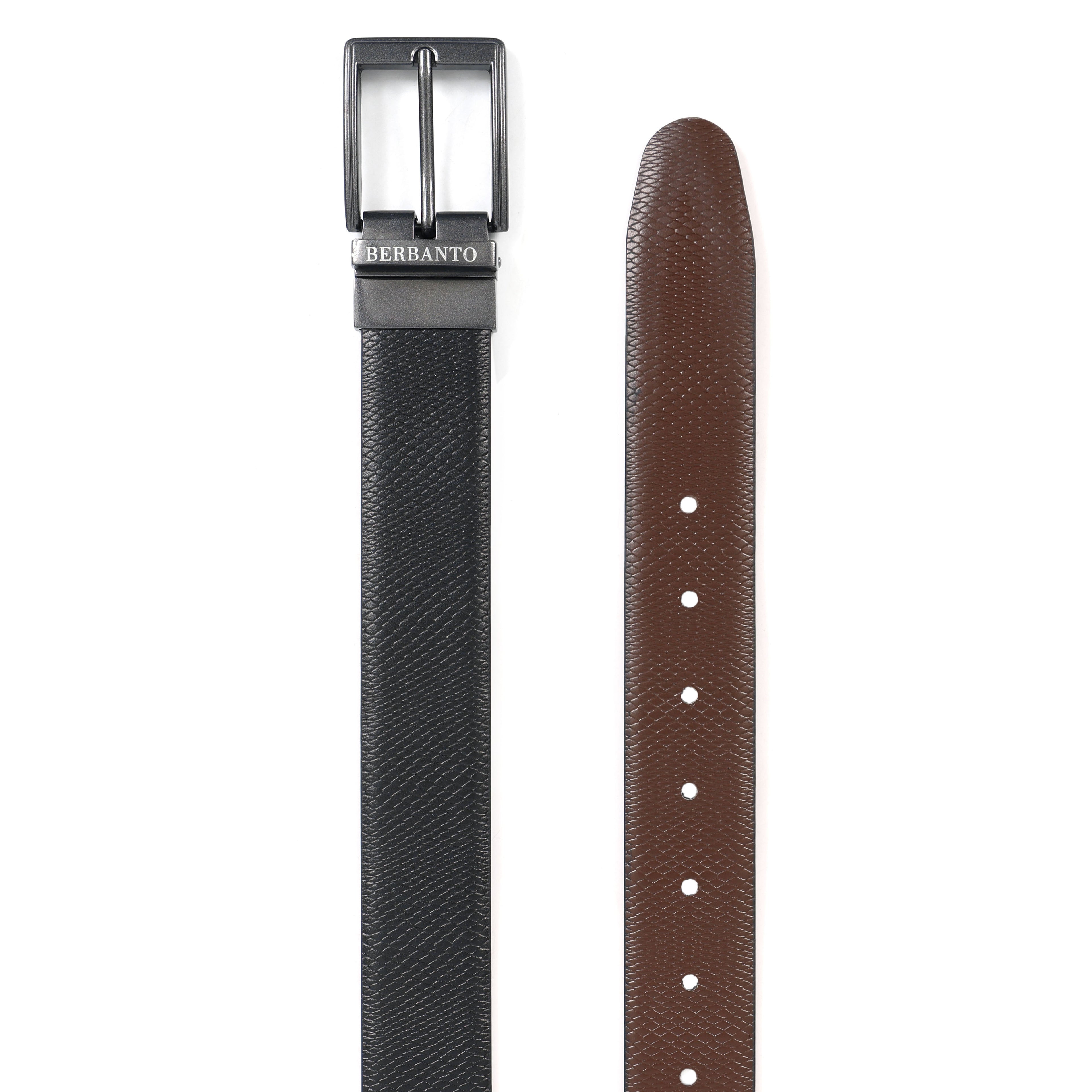 Berbanto Diamond Weave Reversible Belt – Gunmetal Buckle