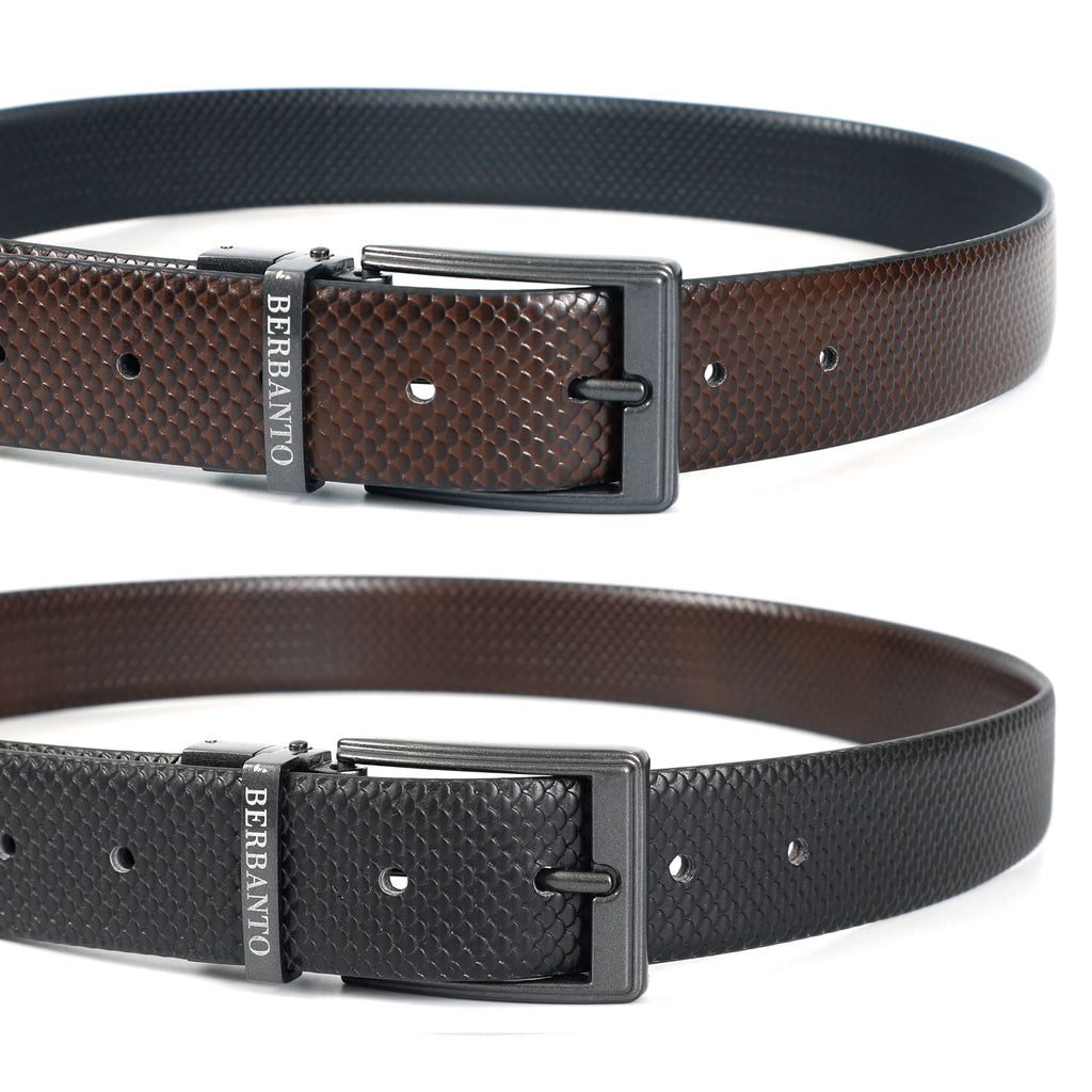 Berbanto Honeycomb Reversible Belt – Gunmetal Buckle