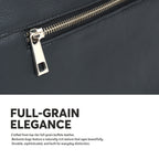 Black Full-Grain Leather Laptop Bag