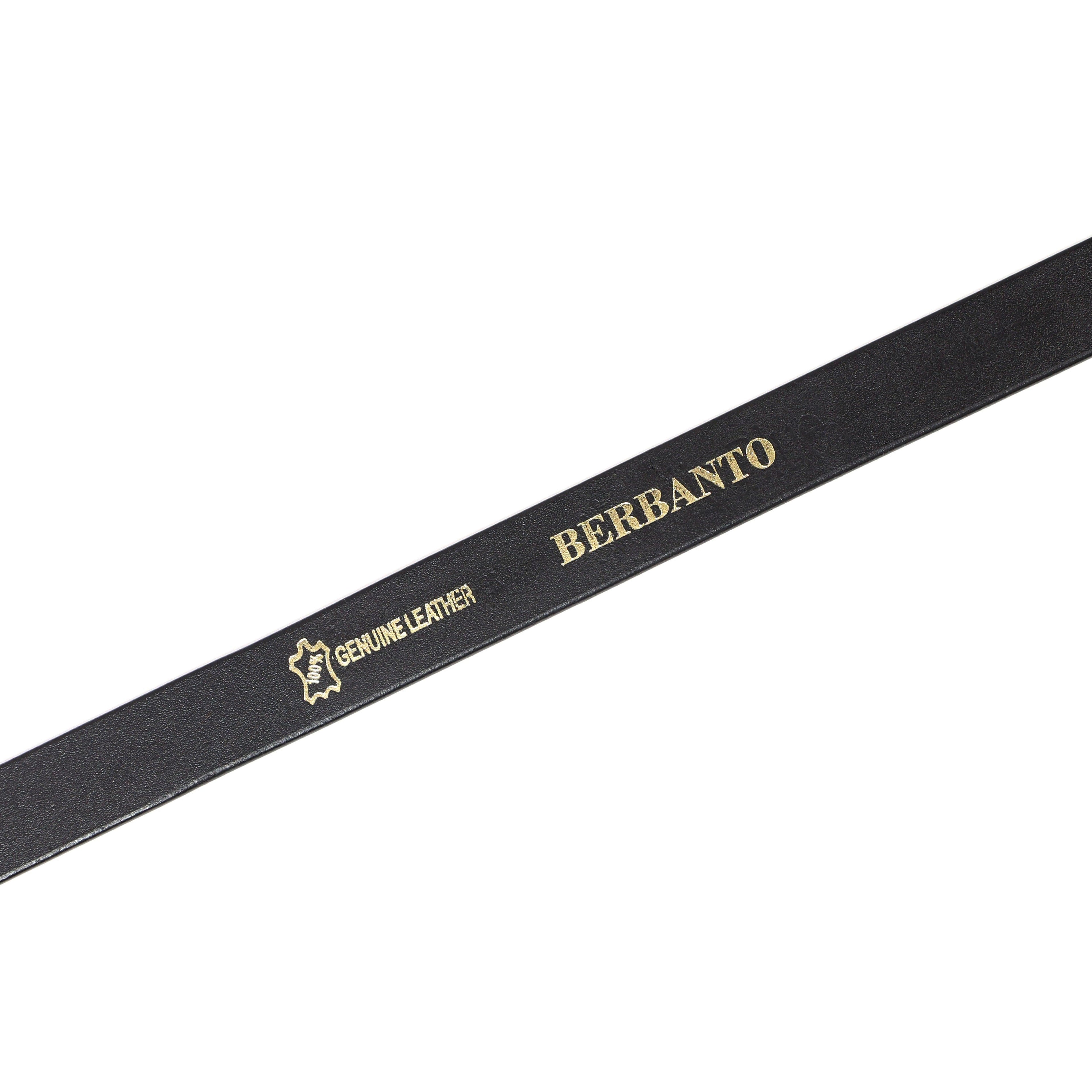 Black Leather Belt for Women with Matte Silver Buckle