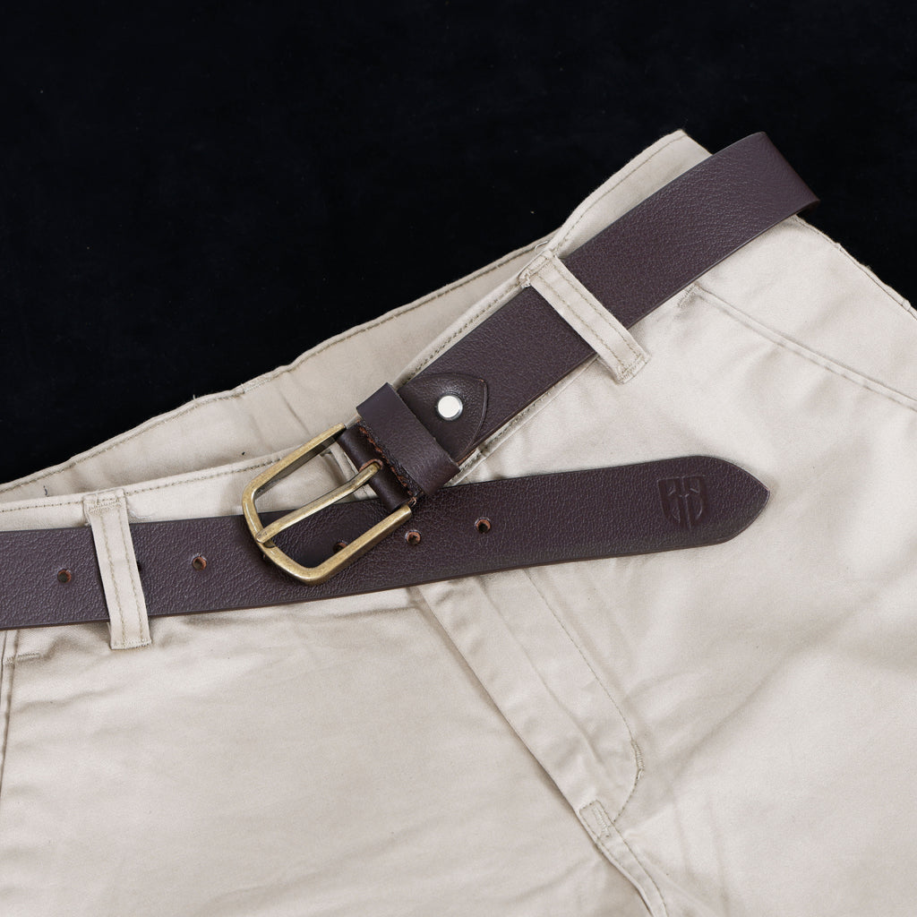 Berbanto Oxford Leather Belt - Dark Brown