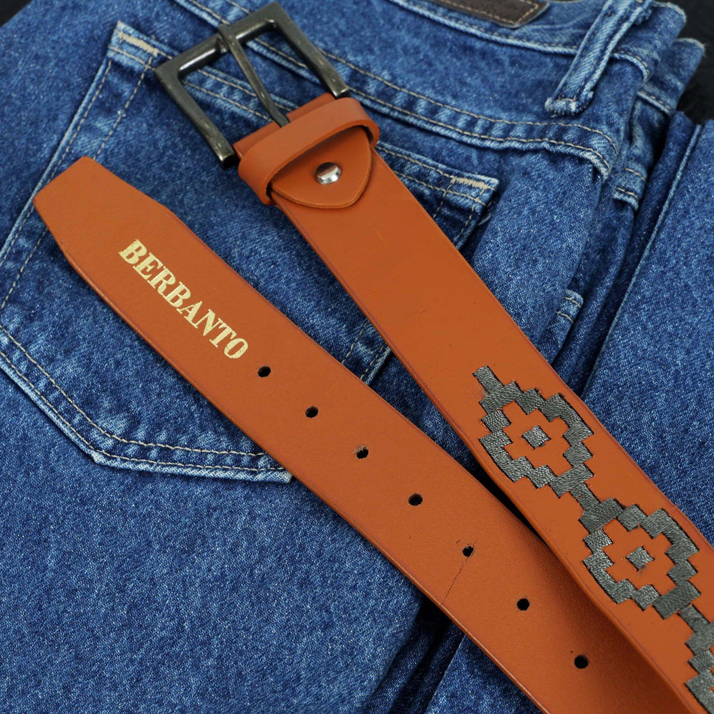 Berbanto Mason Full-Grain Polo Belt - Tan Leather