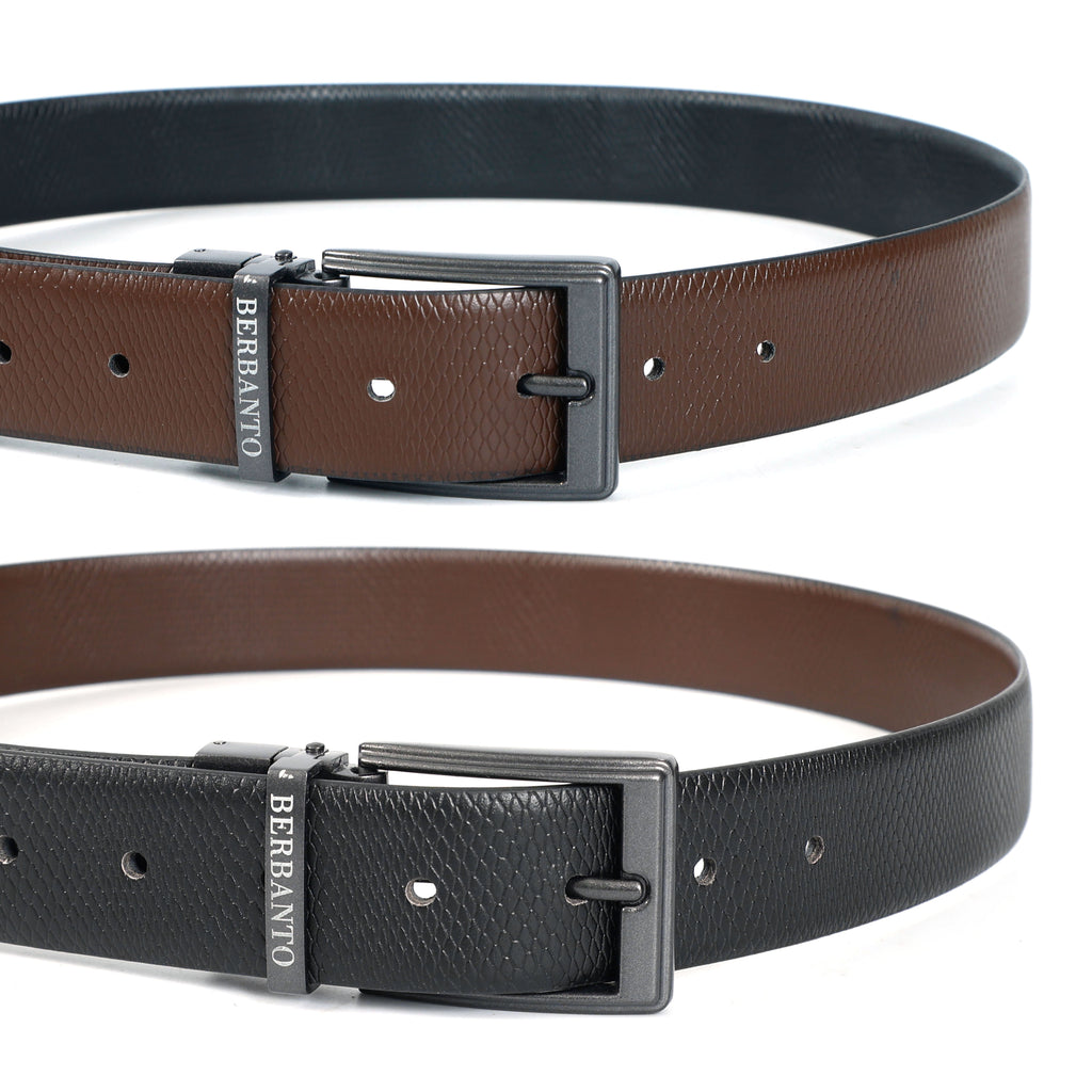Berbanto Diamond Weave Reversible Belt – Gunmetal Buckle