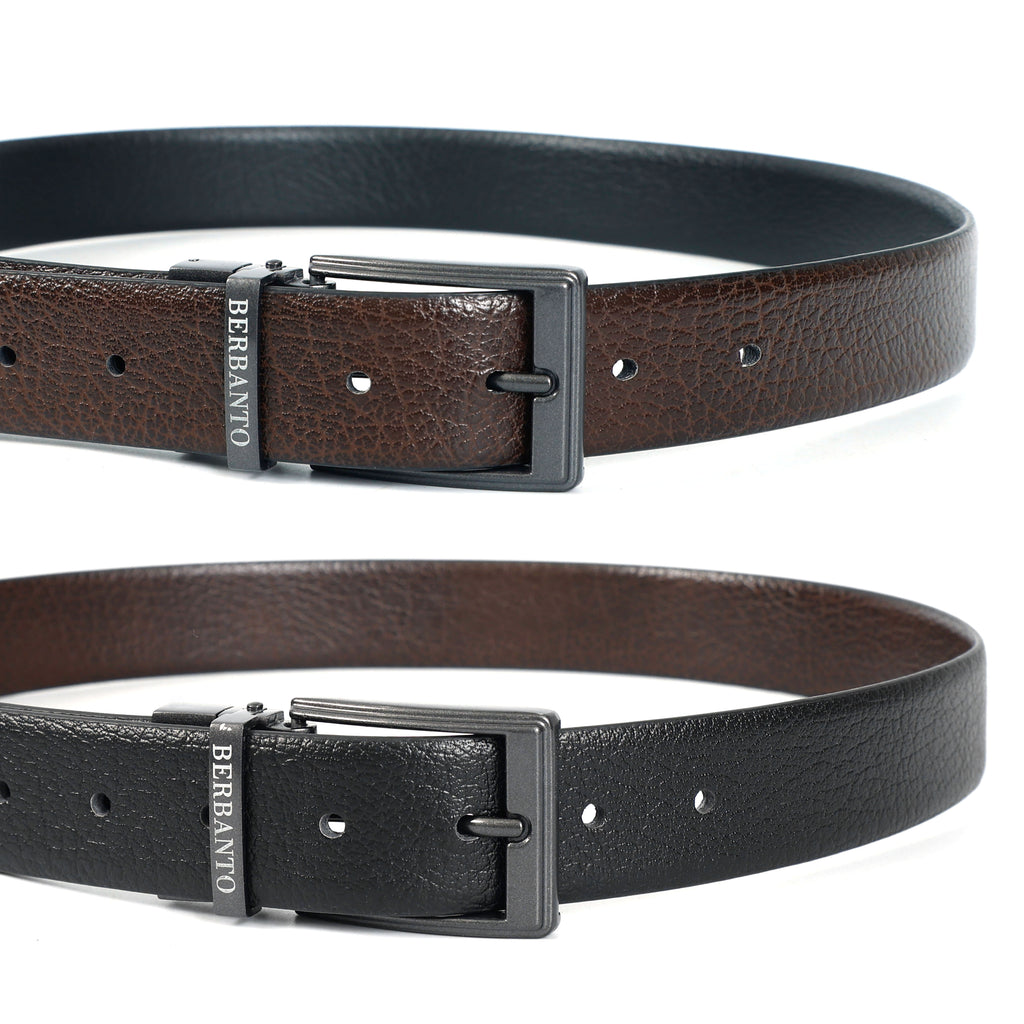 Berbanto Pebble Luxe Reversible Belt – Gunmetal Buckle