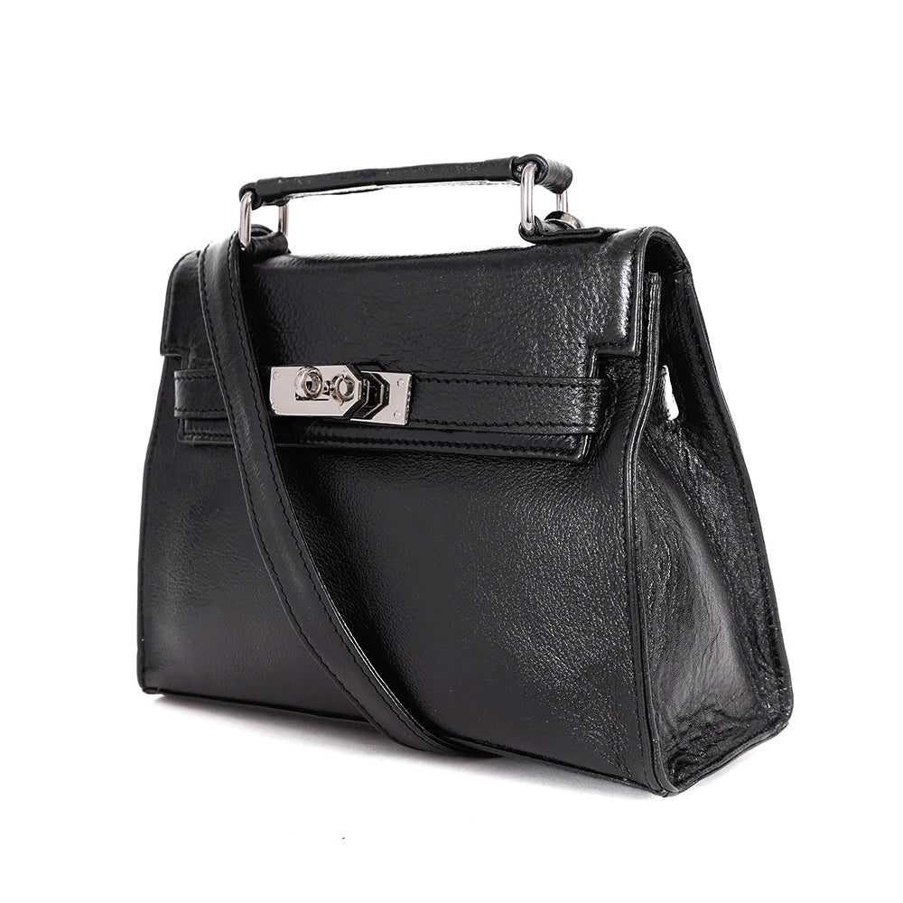Berbanto Celeste Mini Satchel – Black Leather