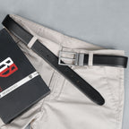 Berbanto Classic Smooth Reversible Belt – Silver Buckle
