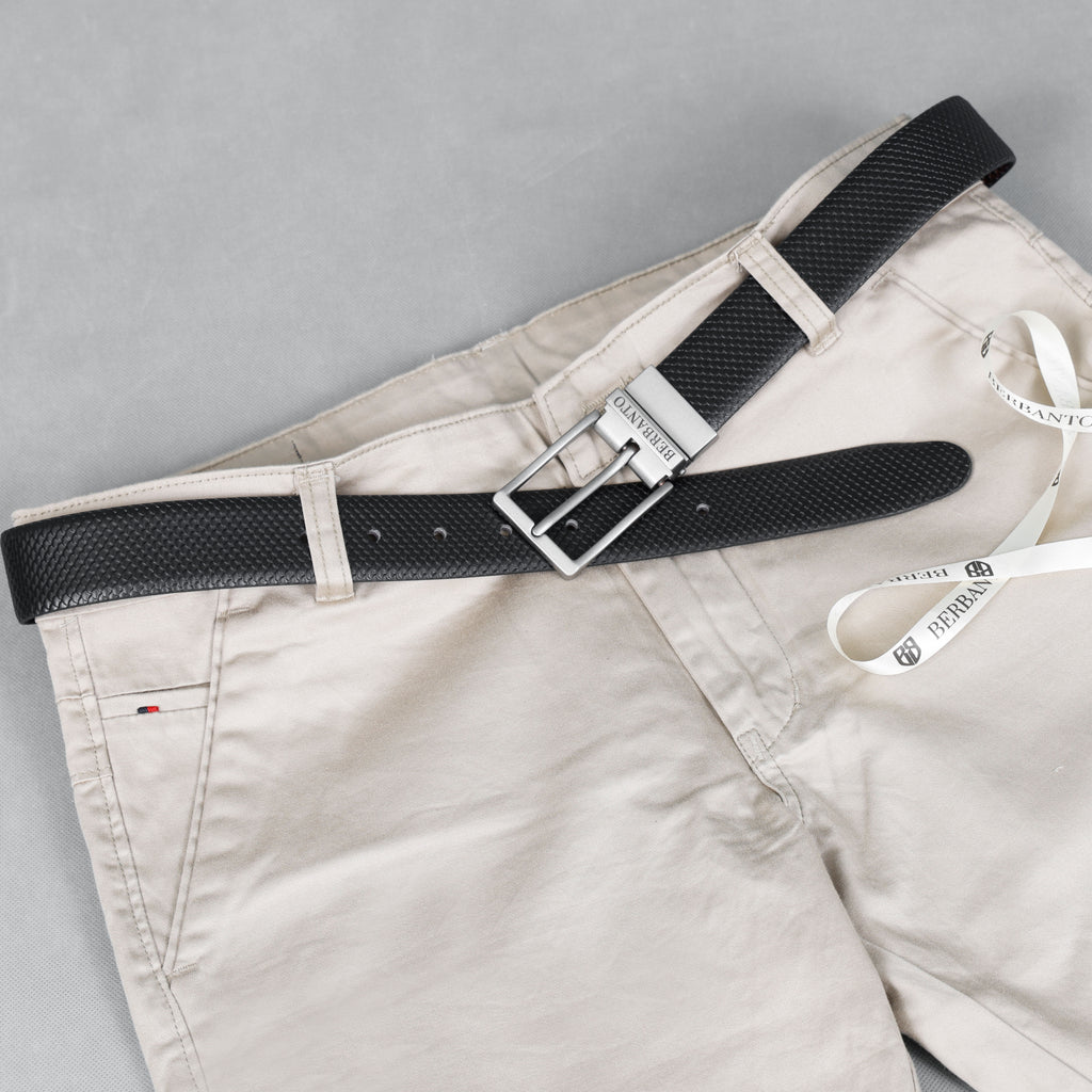 Berbanto Honeycomb Reversible Belt – Silver Buckle