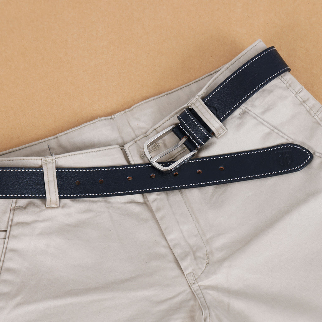 Berbanto Milano Stitch Leather Belt - Black