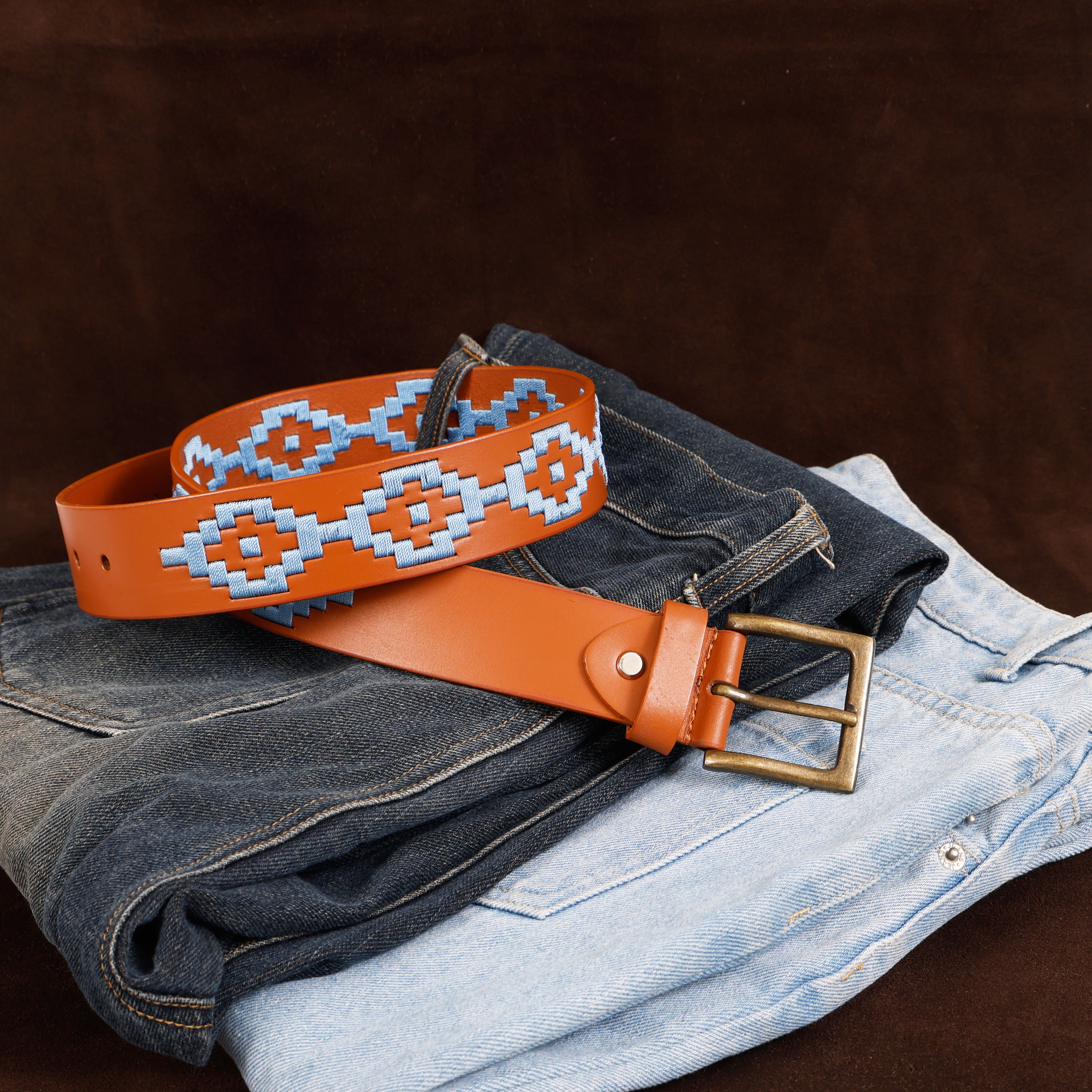 Berbanto Ashton Full-Grain Polo Belt - Tan Leather