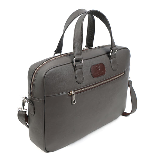 Dark Brown Full-Grain Leather Laptop Bag
