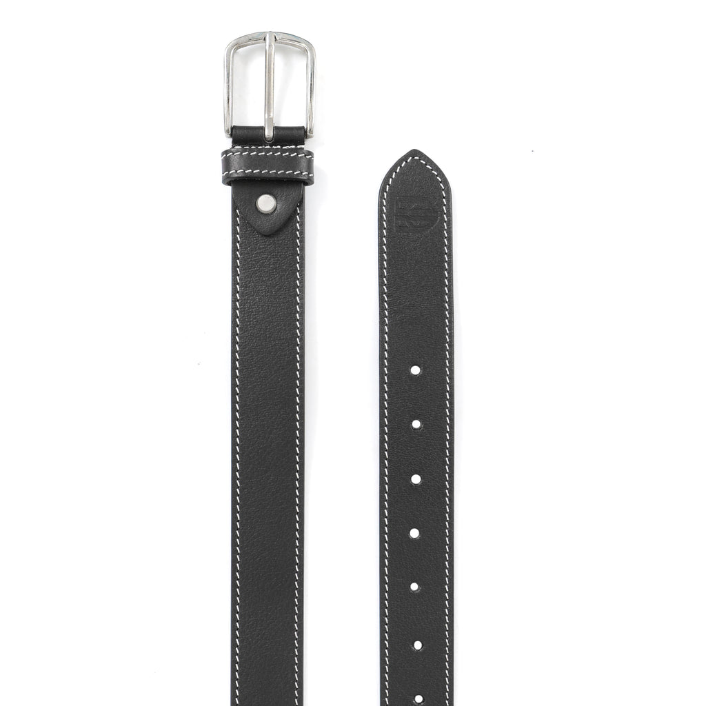 Berbanto Milano Stitch Leather Belt - Black