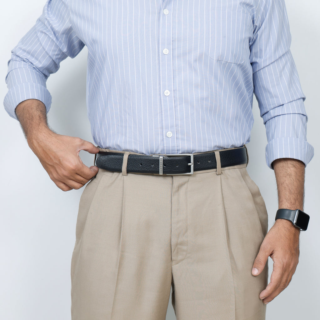 Berbanto Pebble Luxe Reversible Belt – Silver Buckle