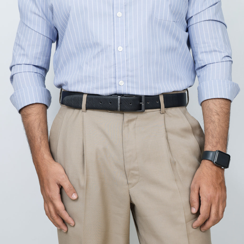 Berbanto Saffiano Prime Reversible Belt – Gunmetal Buckle