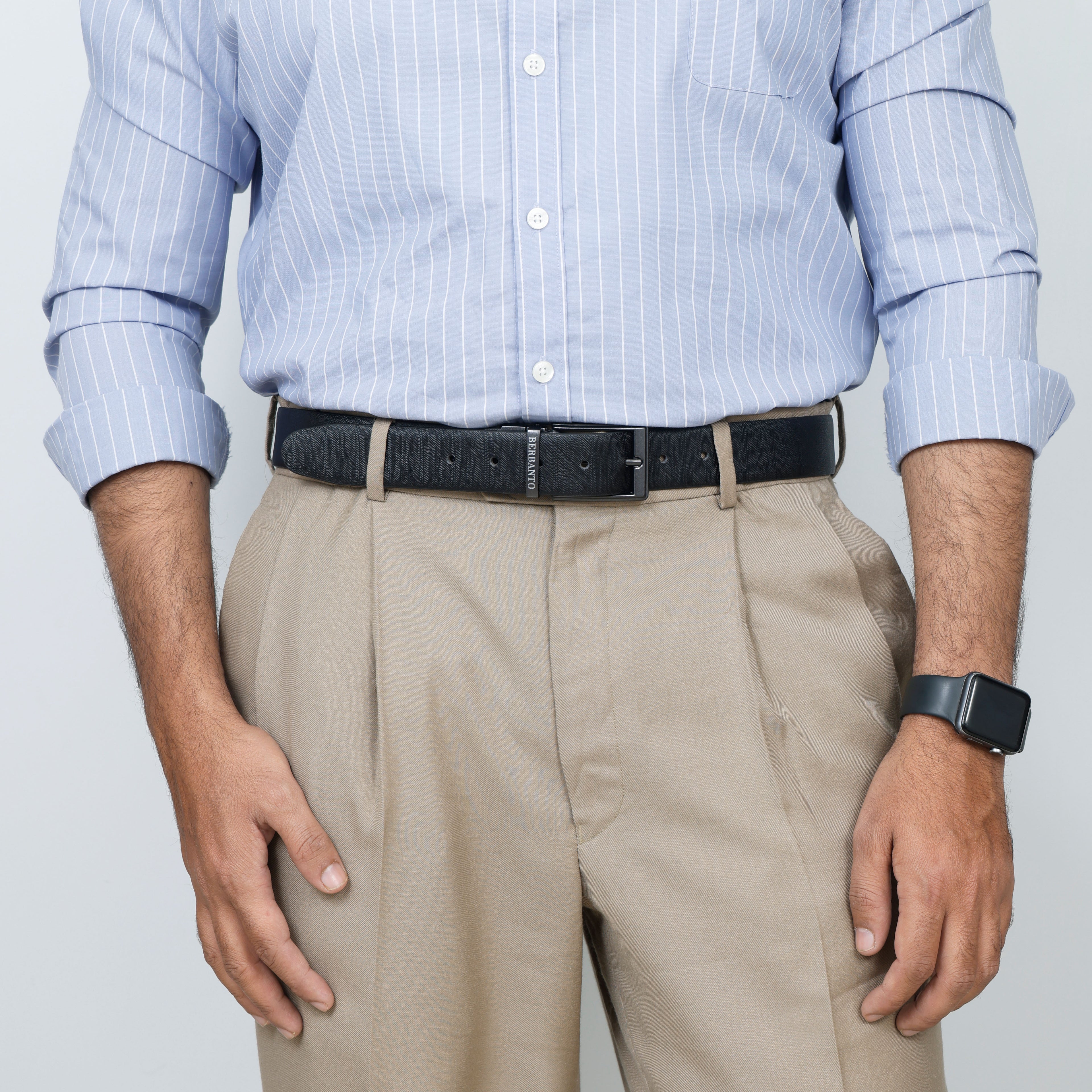 Berbanto Saffiano Prime Reversible Belt – Gunmetal Buckle