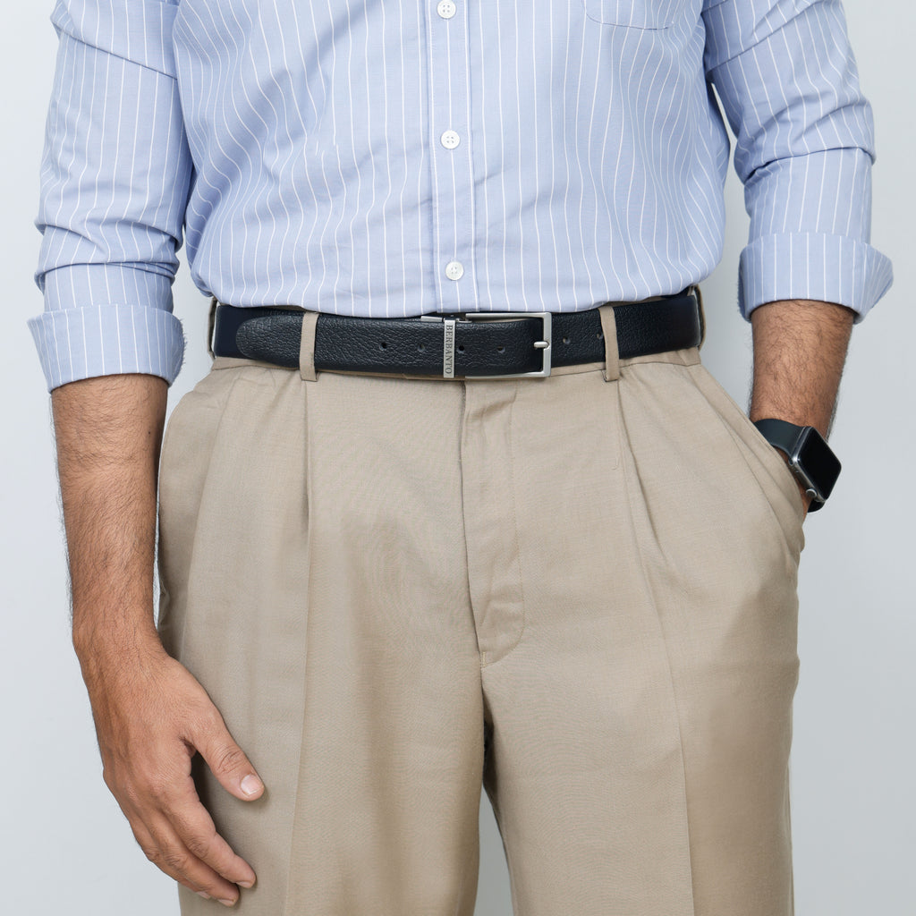 Berbanto Pebble Luxe Reversible Belt – Silver Buckle