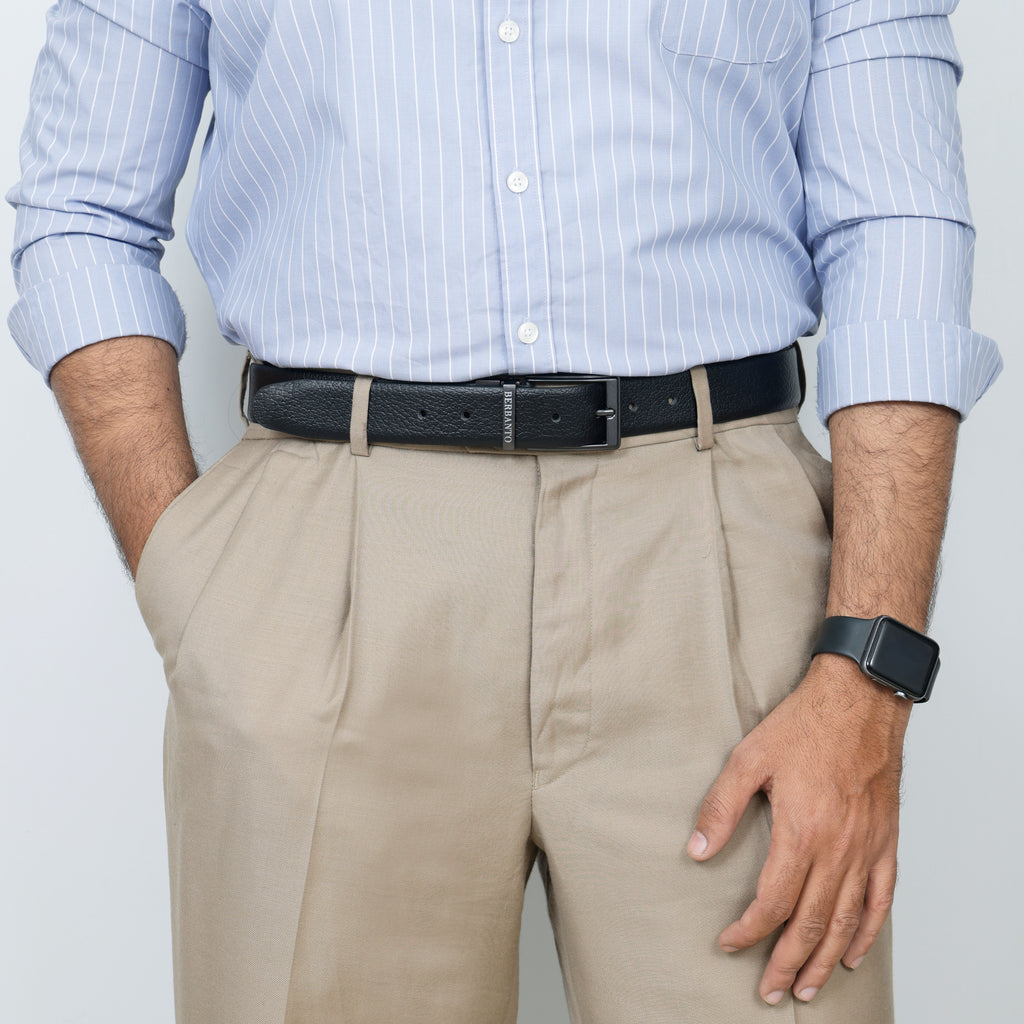 Berbanto Pebble Luxe Reversible Belt – Gunmetal Buckle