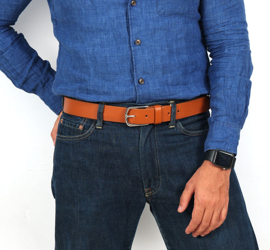 Tan Full Grain Leather Belt – Classic Genuine Leather