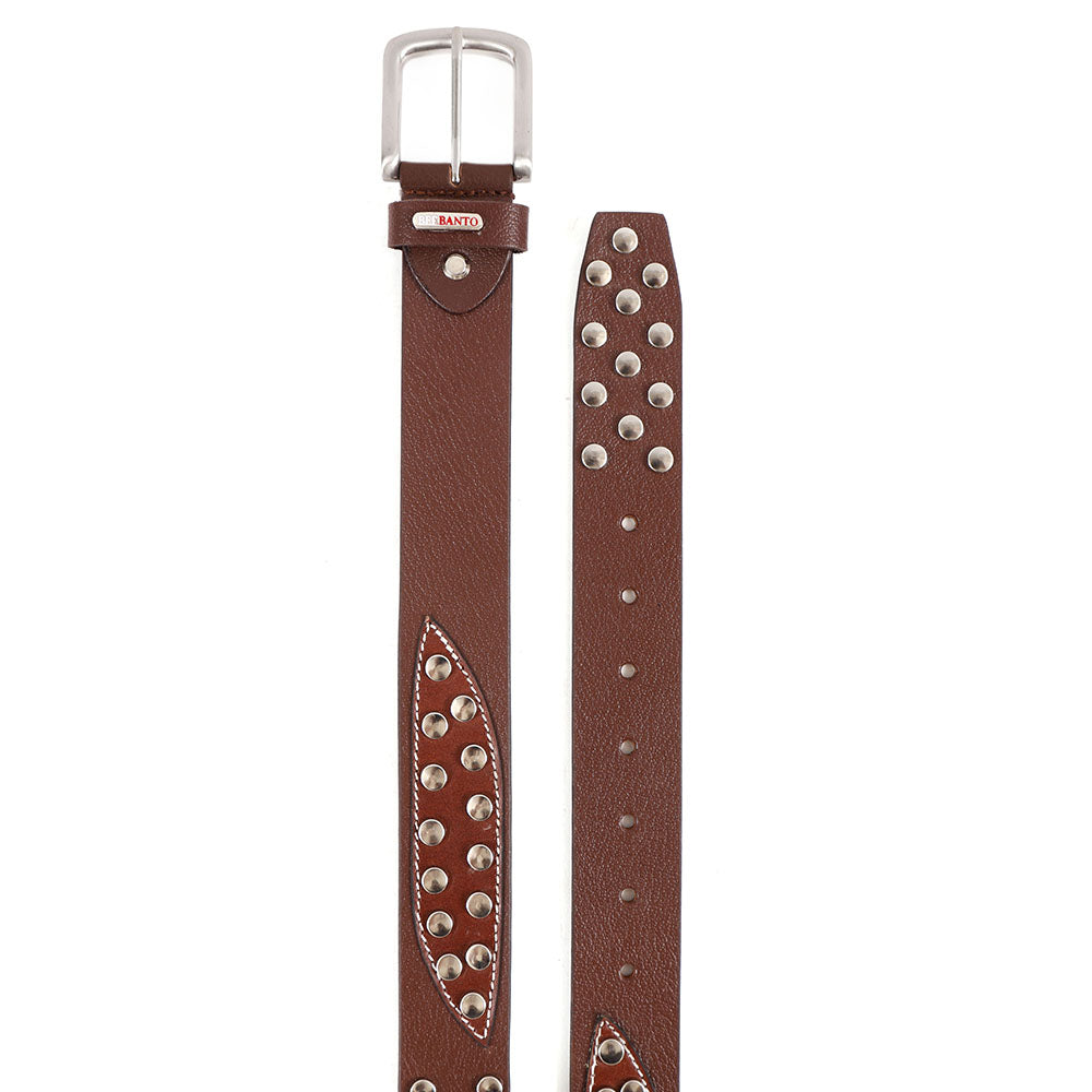 Berbanto Ironwood Full-Grain Studded Leather Belt